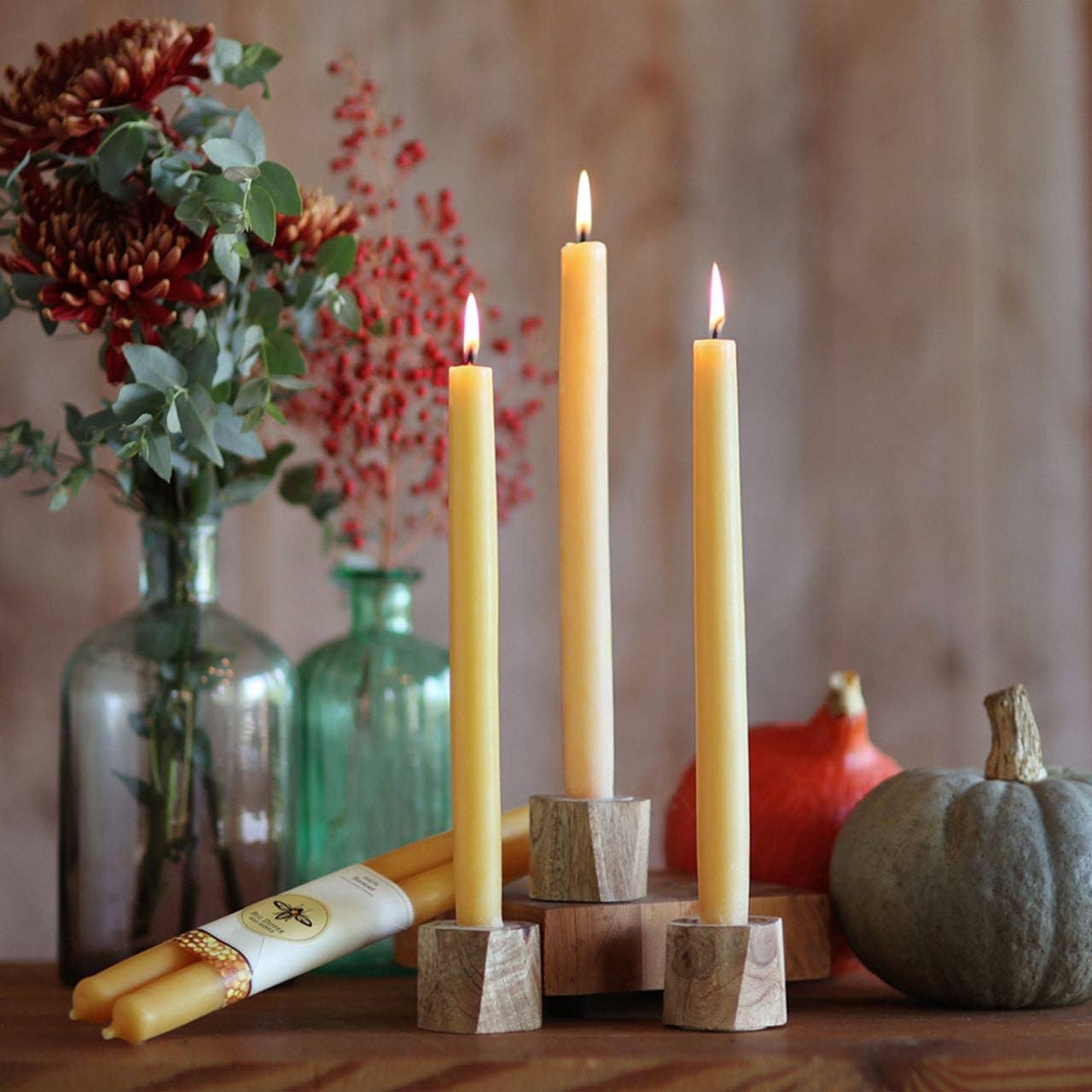 Taper Candles Pure Beeswax: Ivory / Standard (12" x 7/8")