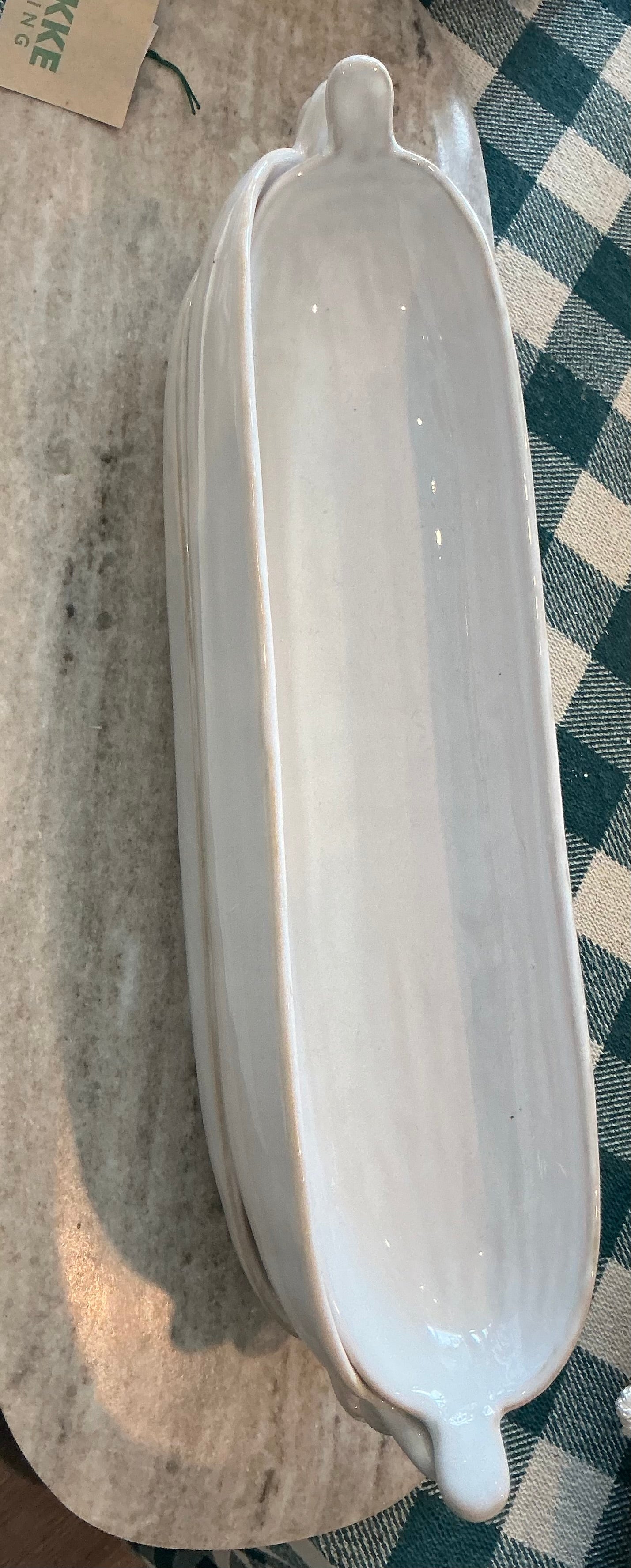 Stoneware Dish w/ Handles, White