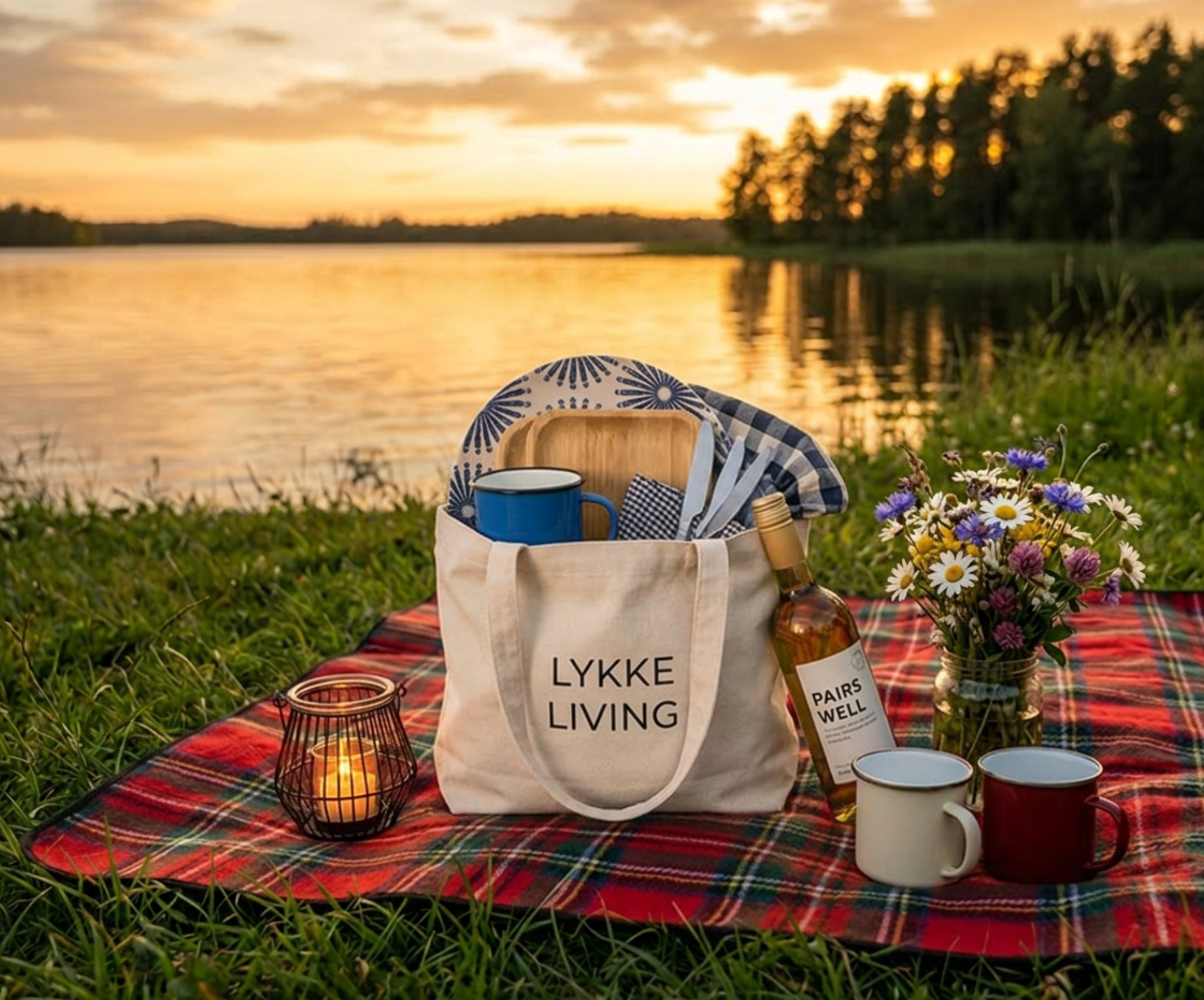 Picnic by a lake