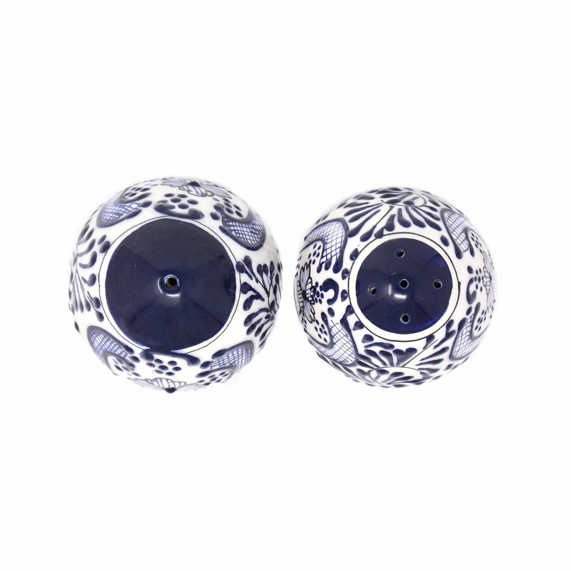 Pottery Salt & Pepper Shakers – Blue Flower