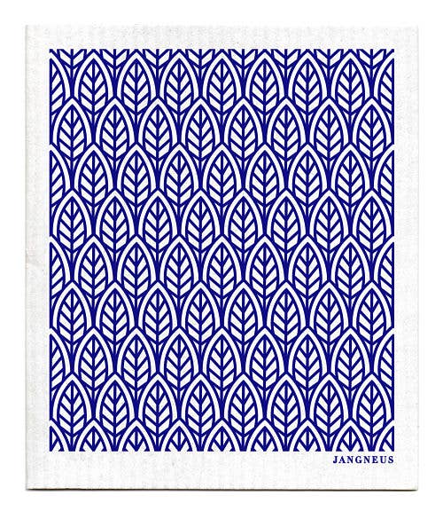 Swedish Dishcloth - Leaves - Blue: Blue