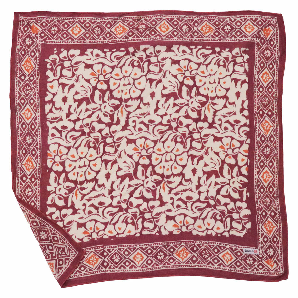 Batik Bandana – Plum Haze | Floral | Purple