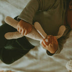 Organic Baby Rattle: Taupe