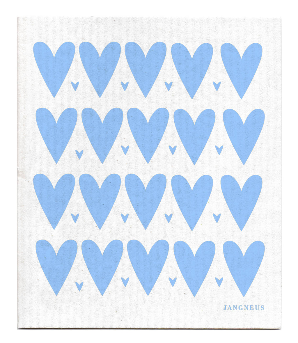 Swedish Dishcloth - Mini Heart - Blue