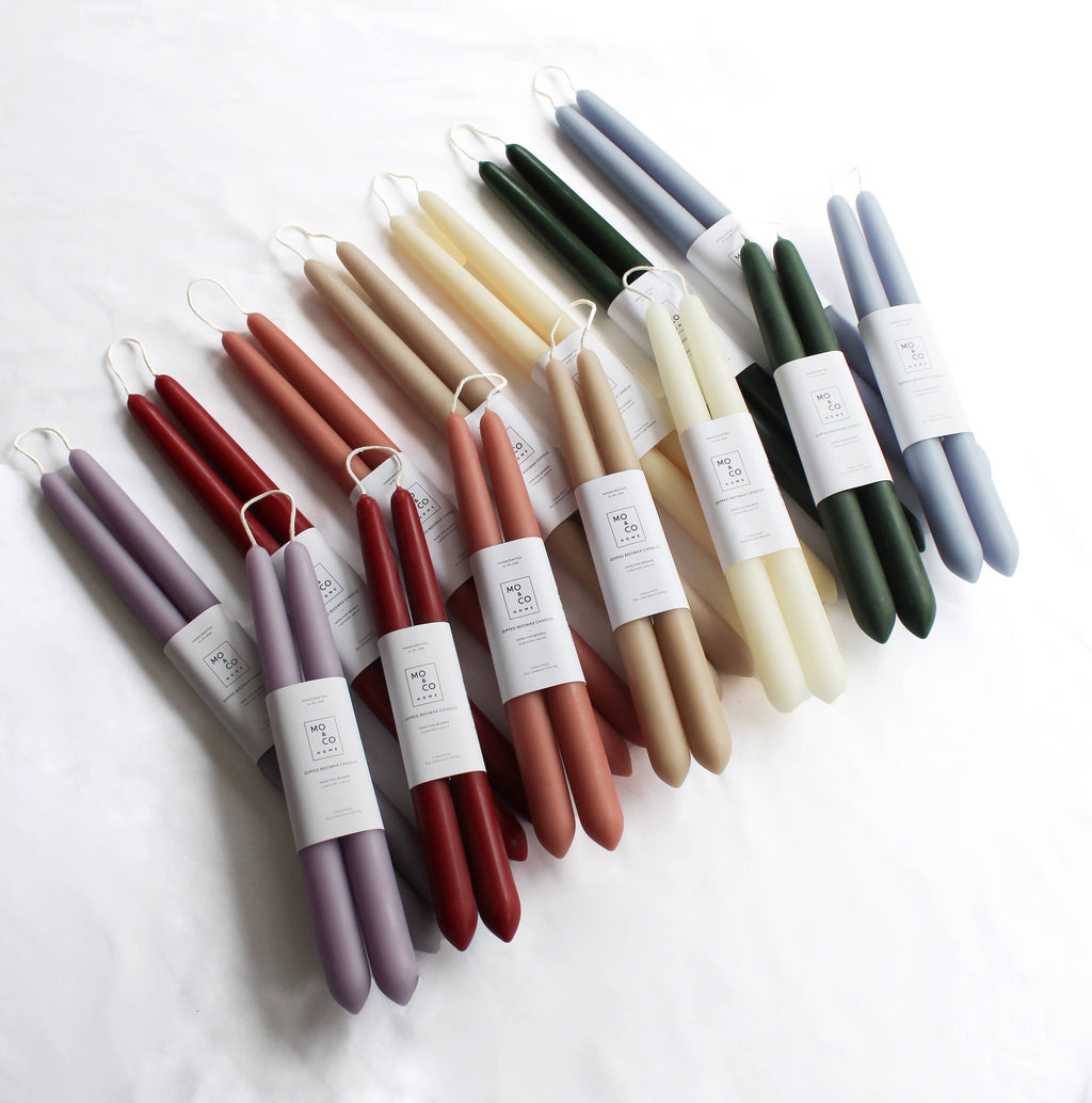 Dipped Beeswax Taper Candles – 10” | Pair