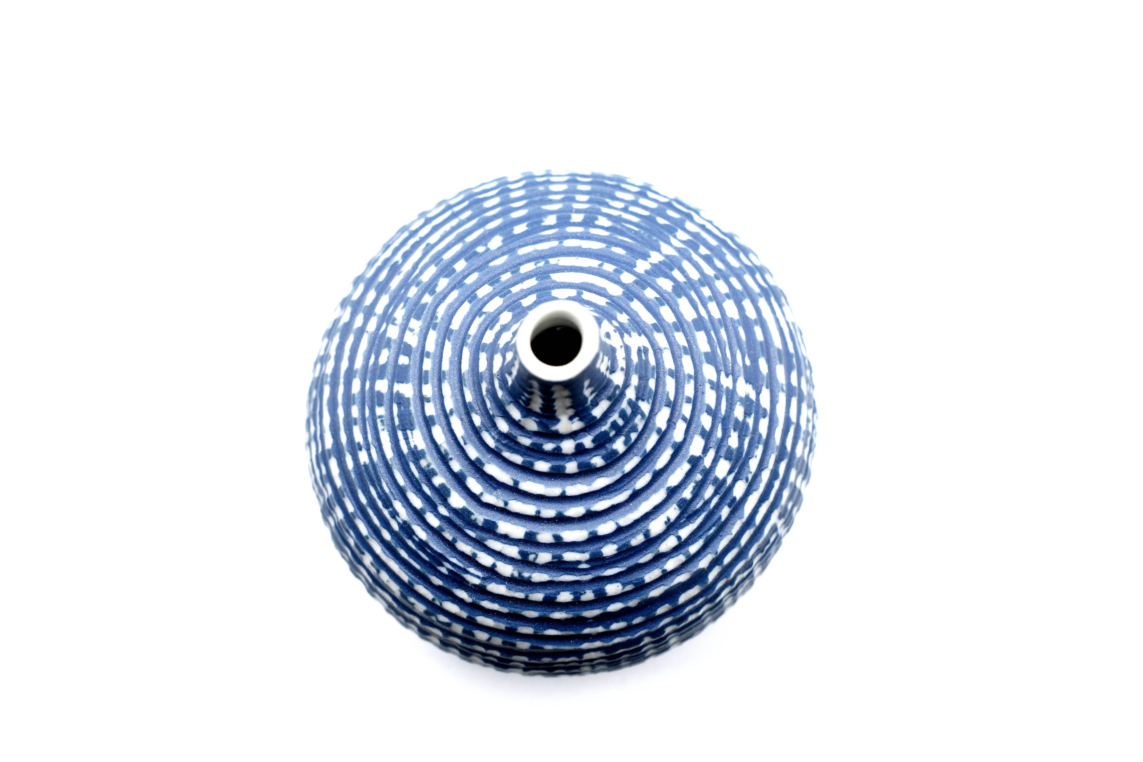BLUE CONGO TINY S-Handcrafted Porcelain Bud Vase