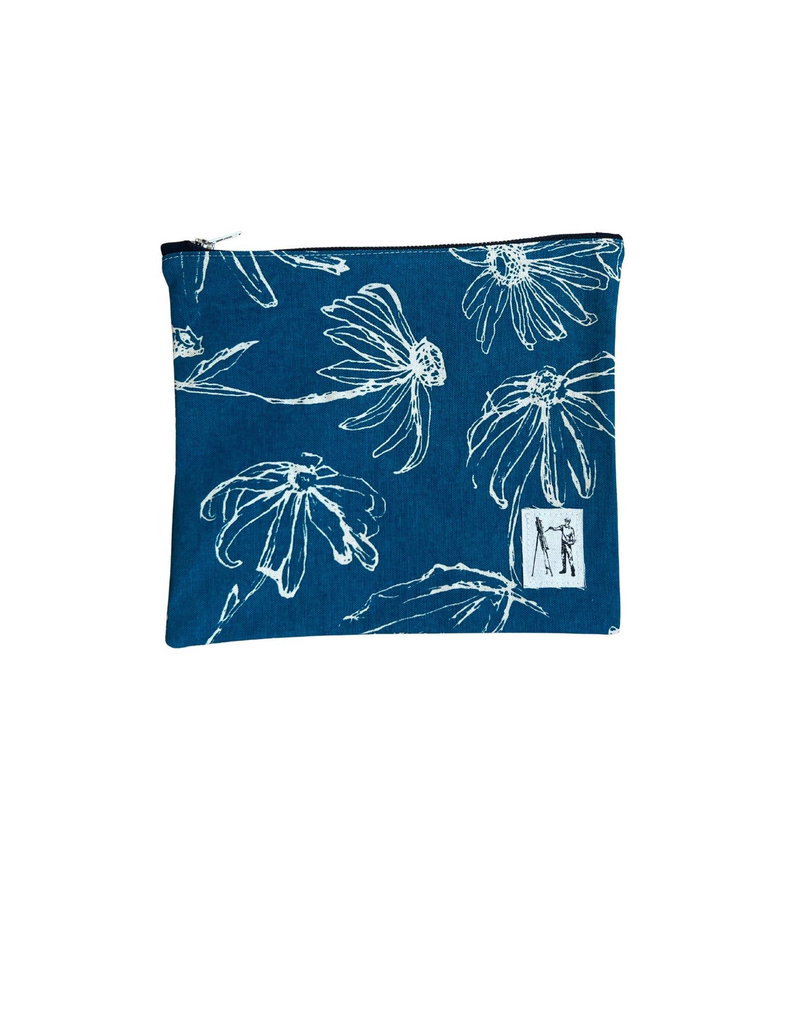 Driftwood Zippered Pouch- Lagoon Blue