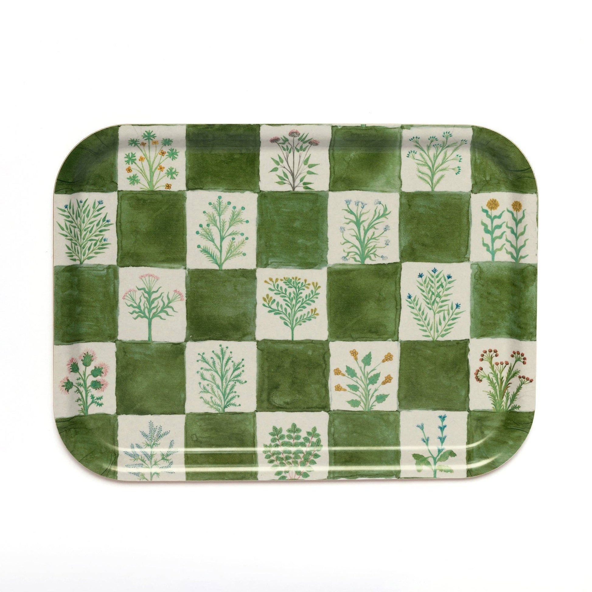 15th Century Illustrated Herbs Birchwood Tray