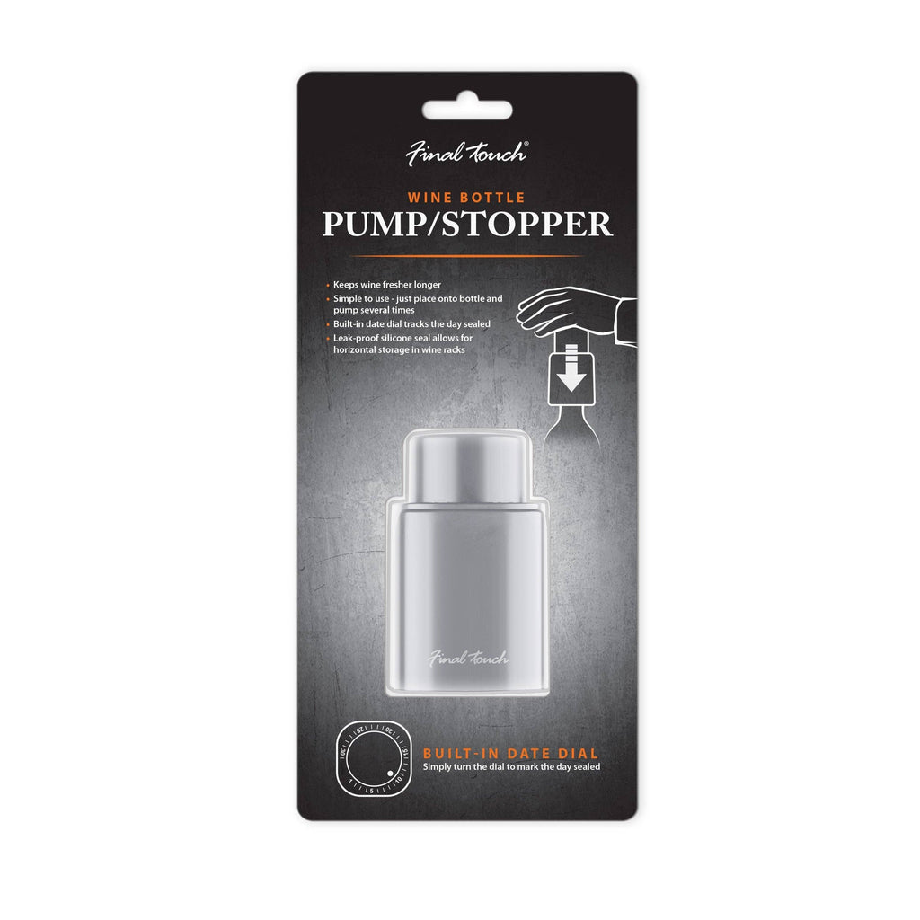 Wine Bottle Pump / Stopper - Grey