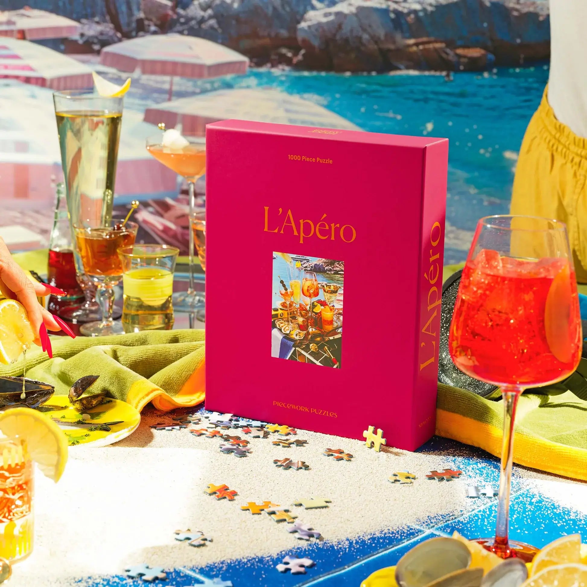 L’Apéro 1000 Piece Puzzle | French Riviera Summer Scene | 19.25” x 26.6”