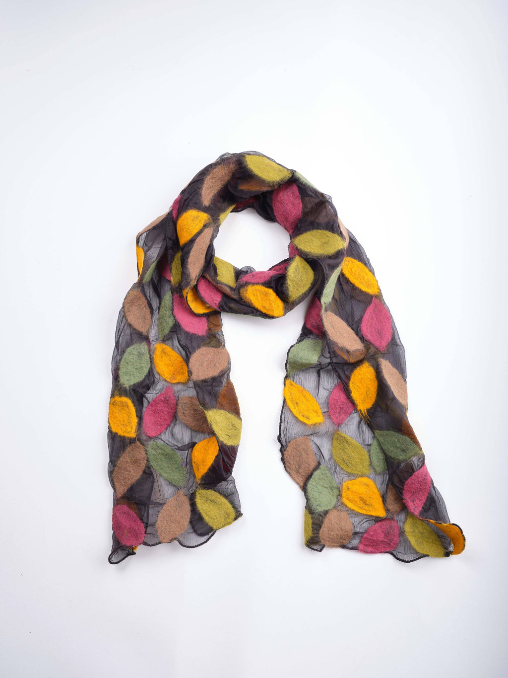 Autumnal felt & Silk scarf