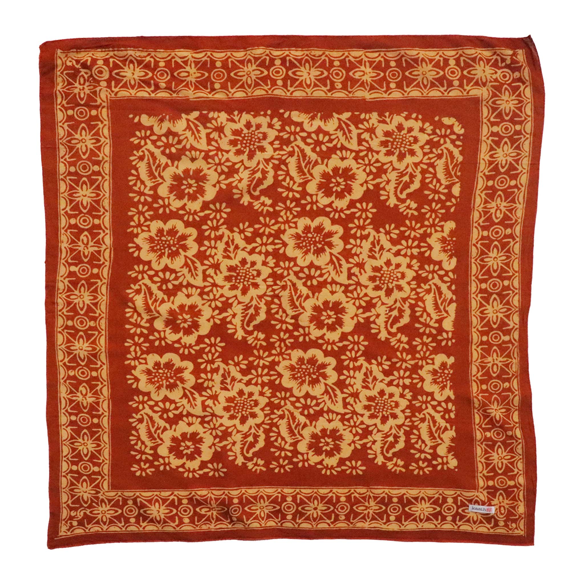 Batik Bandana - Red Orange hand drawn