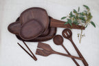 12’’ Walnut Wooden Round Spoon - Cooking & Baking Utensil