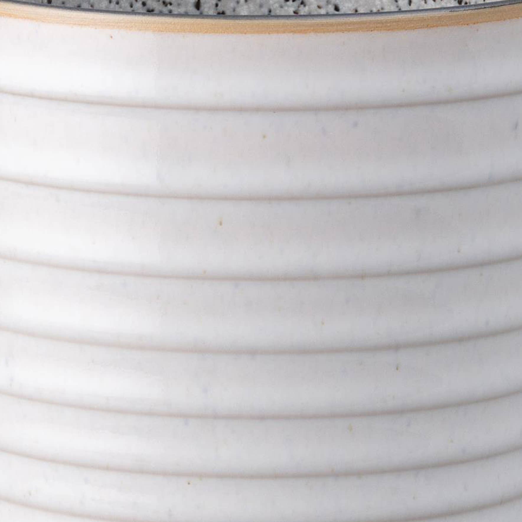 Grey White Ridged Mug