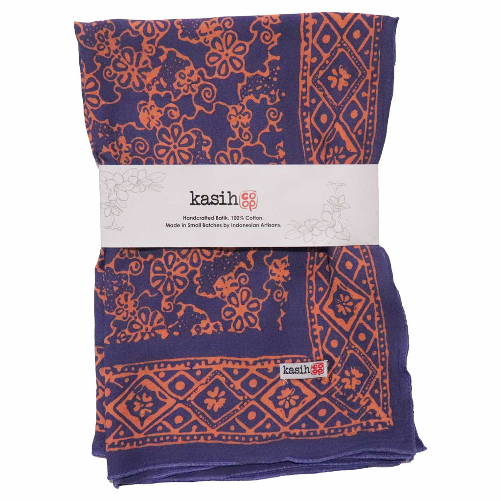 Batik Bandana – Pink Blue | Mangosteen Pattern