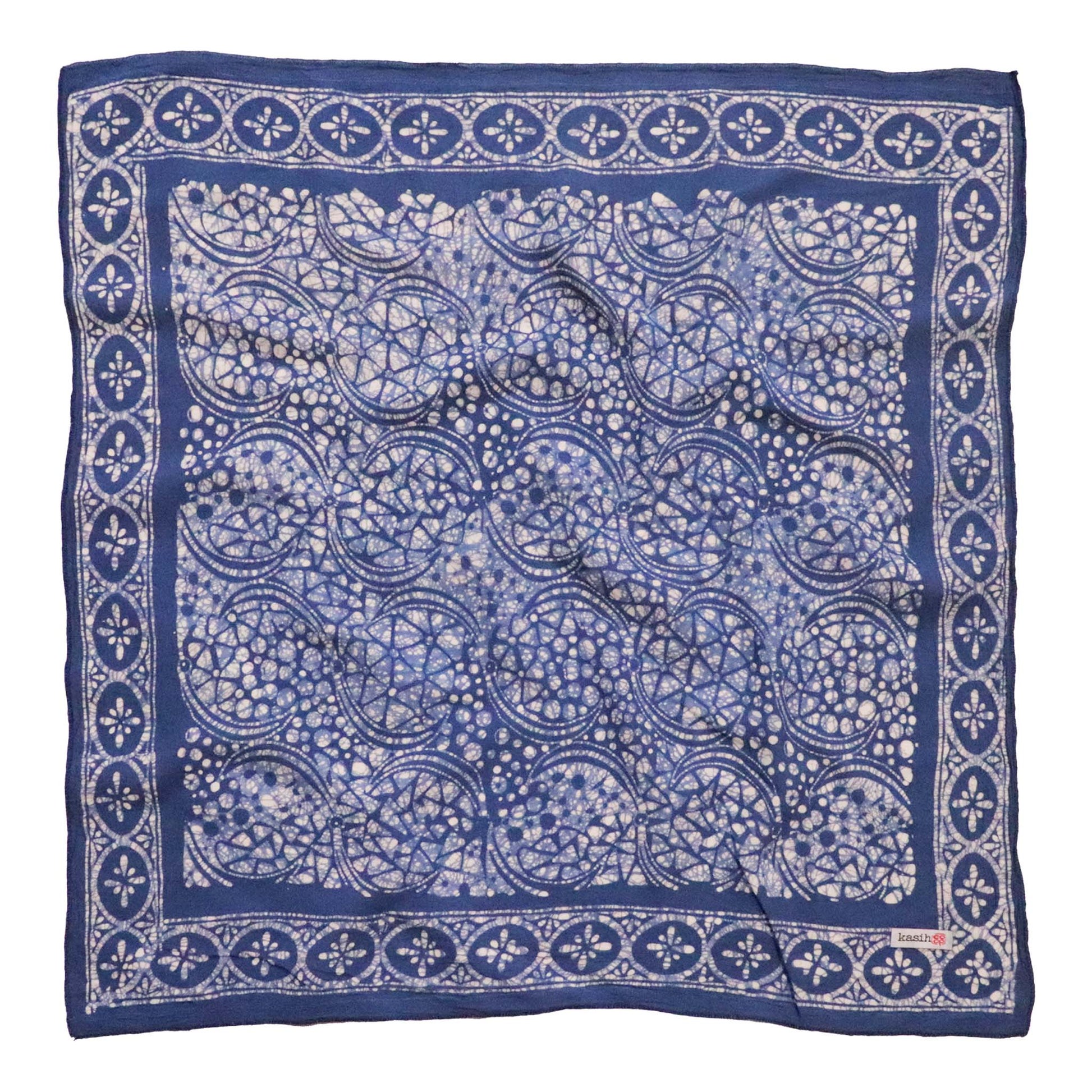 Batik Bandana – Blue White Geometric | Broken Stone