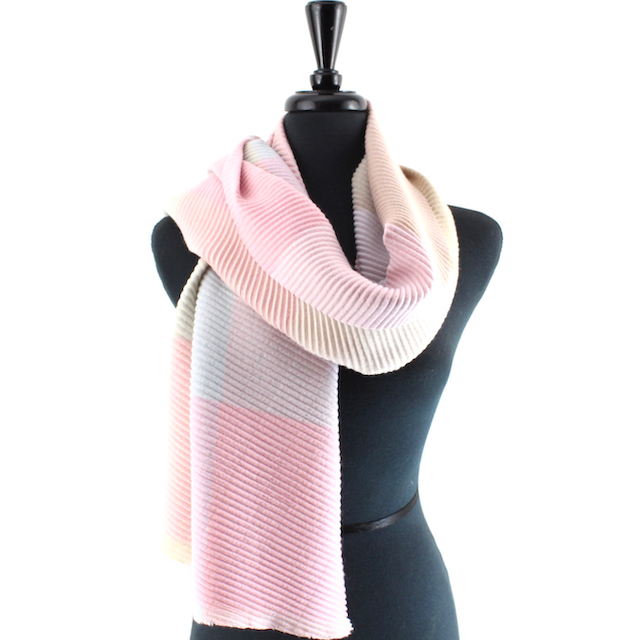 WHT/PK/BLK Merrymaking Pleated Scarf
