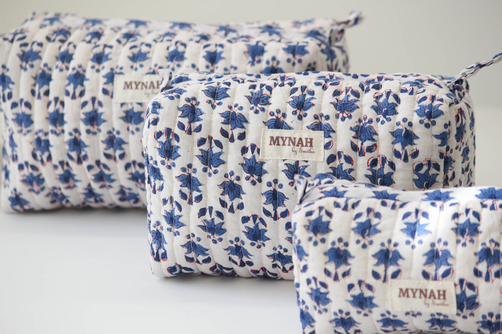 Blue Bonnet Floral Travel/Wet Bag – Medium | 8" x 4" x 4"