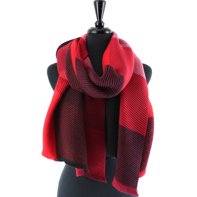 WHT/PK/BLK Merrymaking Pleated Scarf