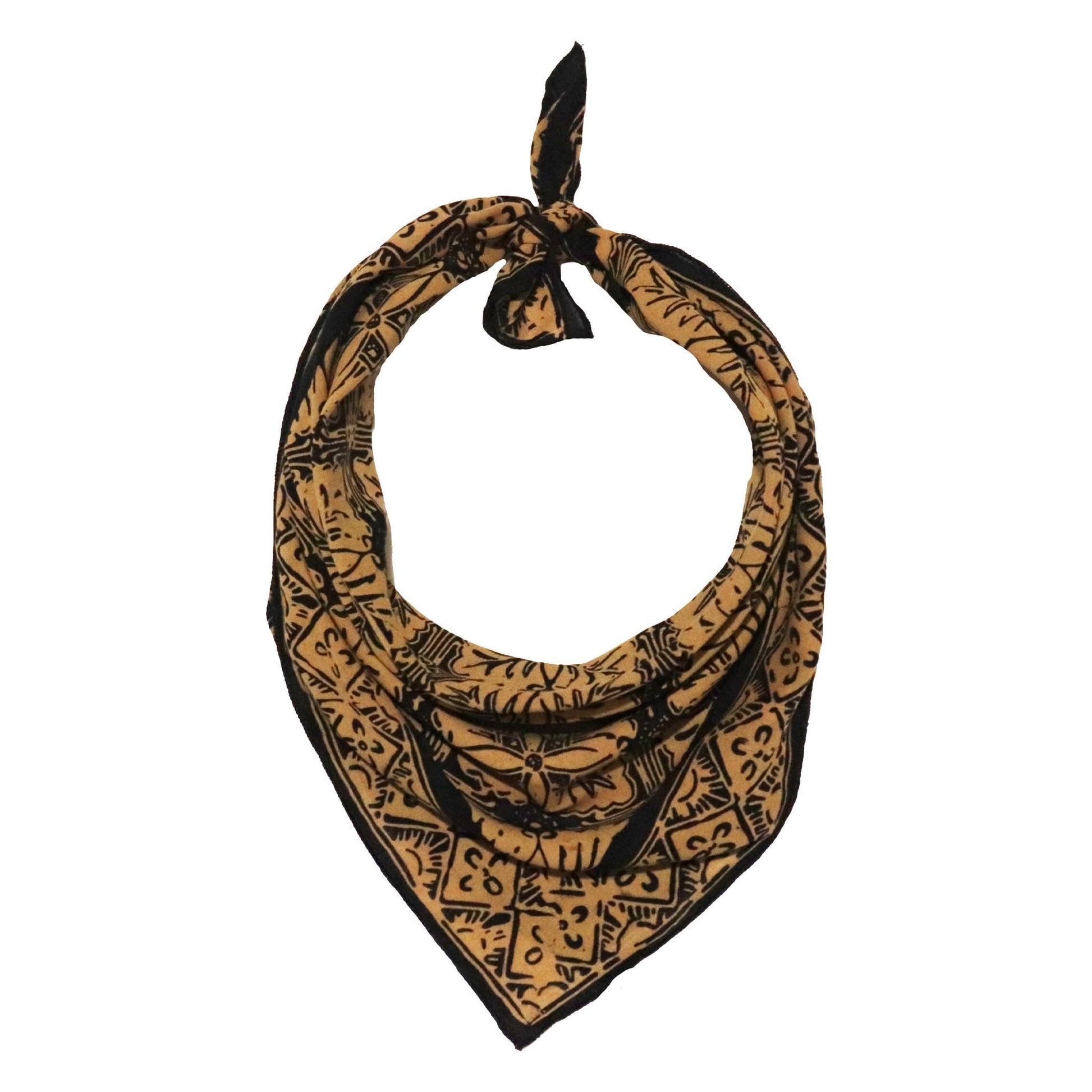 Batik Bandana – Black Brown Mocha | Harvest Pattern