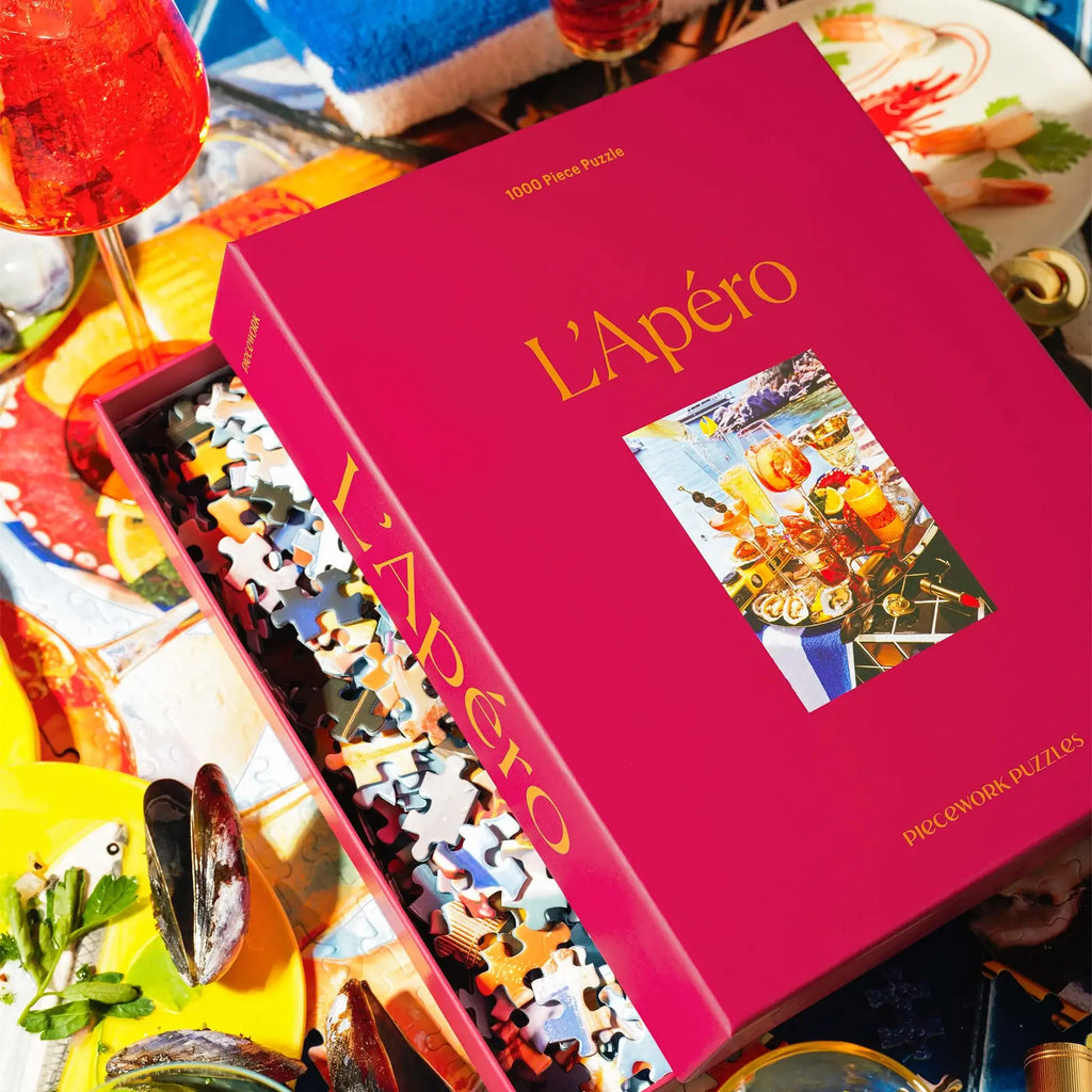 L’Apéro 1000 Piece Puzzle | French Riviera Summer Scene | 19.25” x 26.6”