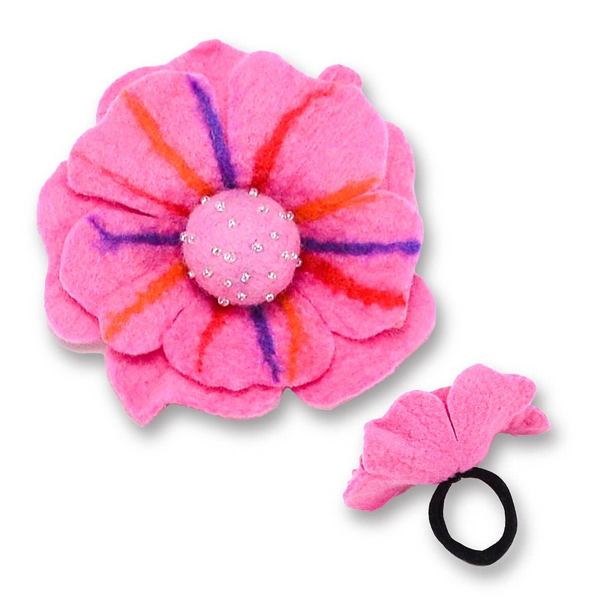Big Flower With Beads Hair Band: Assorted Colors