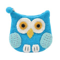 Aqua Owl Face Shaped Coin Purse