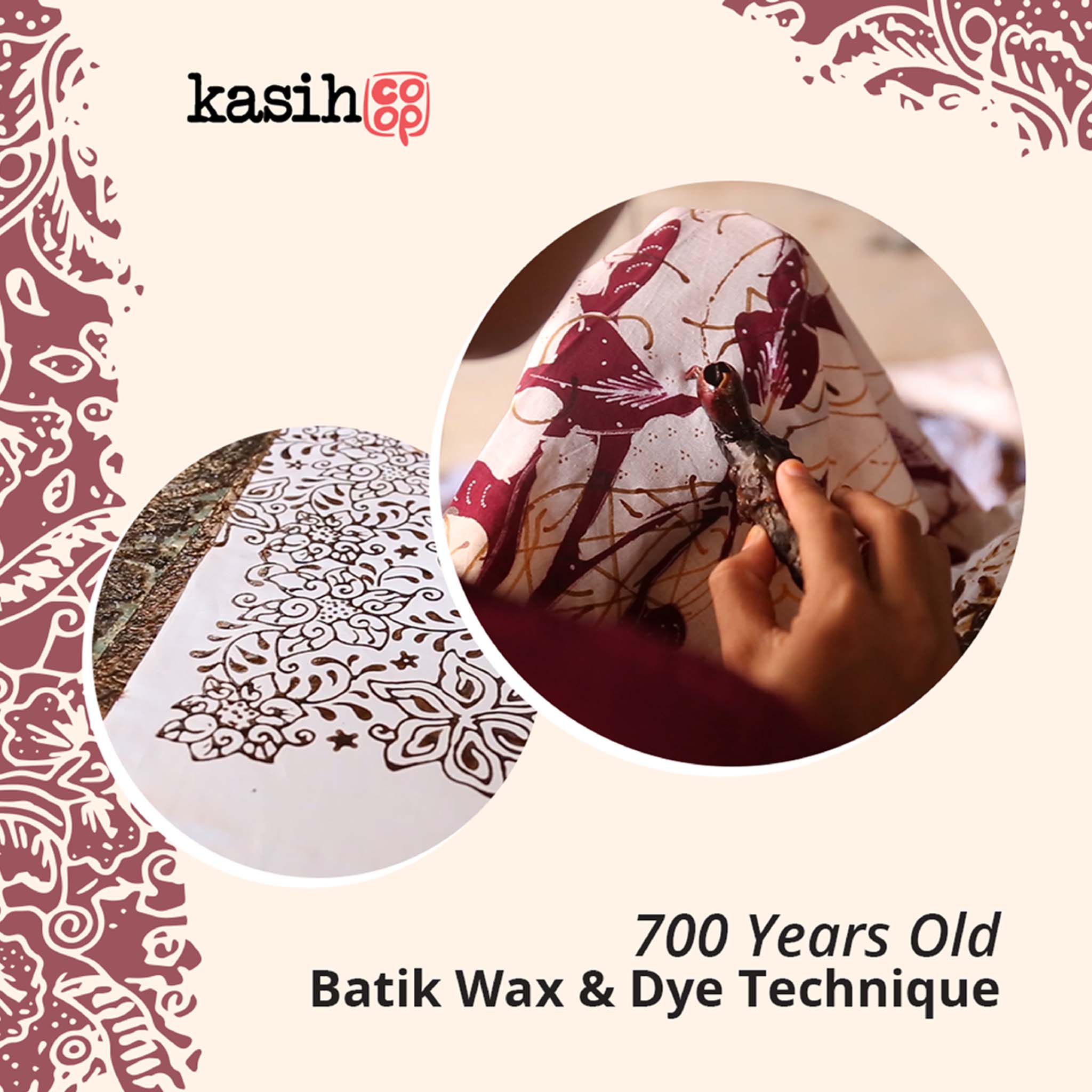 Batik Bandana- Leaf Grid