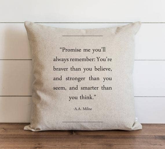 AA Milne Pillow: Natural / 18" x 18"