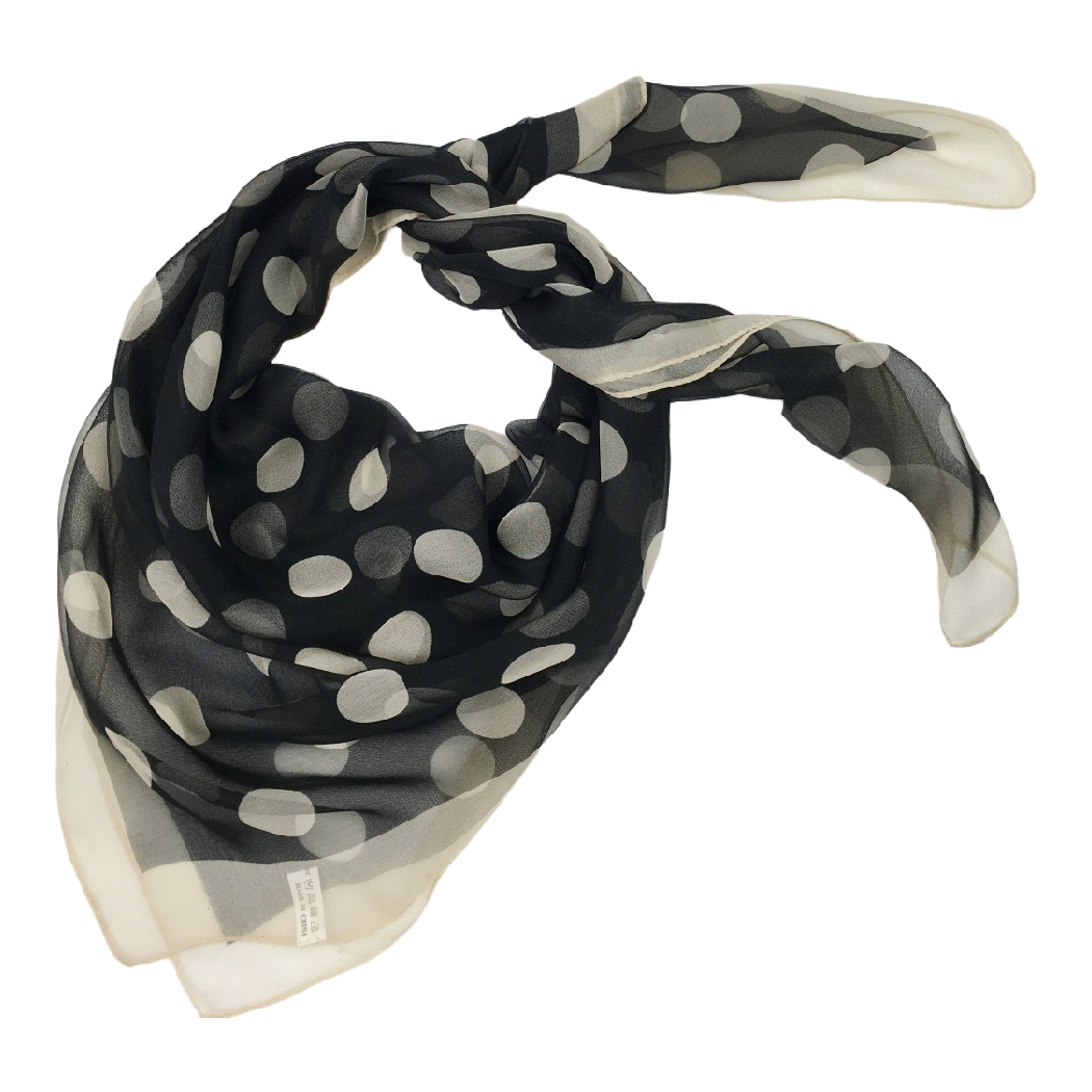 Vintage Polka Dot Soft Square Scarf: Navy blue