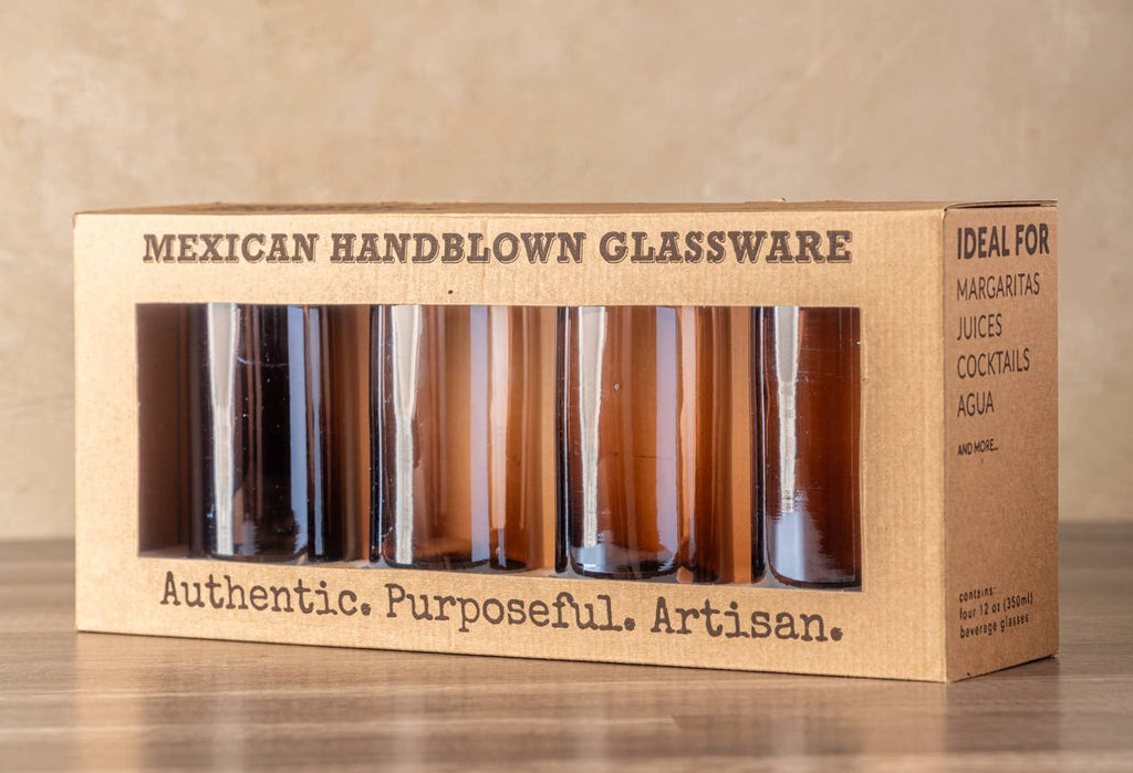 Handblown Mexican Highball Glasses - Tamarind