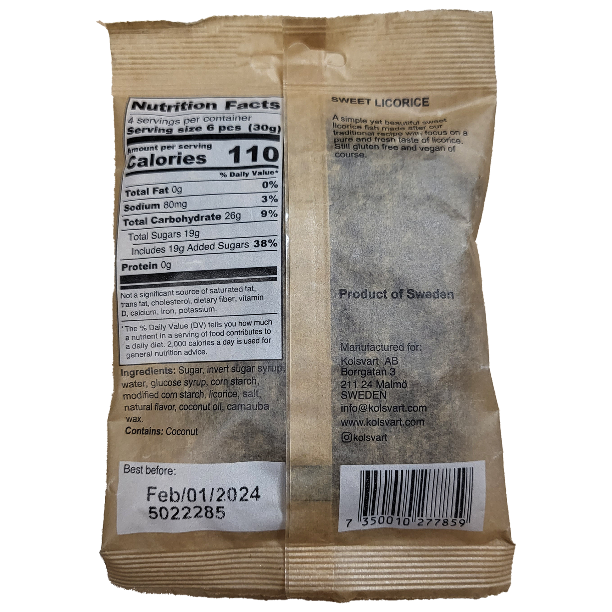 Sweet Licorice Swedish Fish - 4.2oz (120gm)