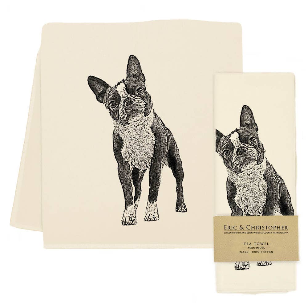 Boston Terrier Tea Towel