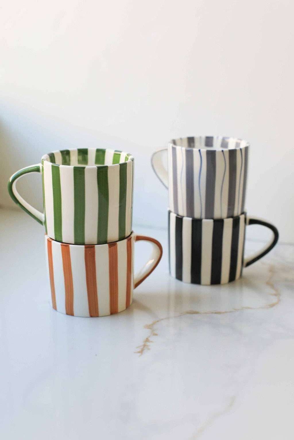 Green Simple Striped Mug