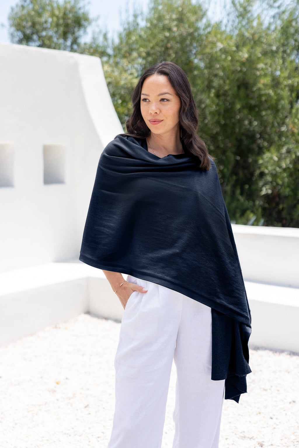 Dreamsoft Organic Cotton Travel Scarf — Oxford Blue