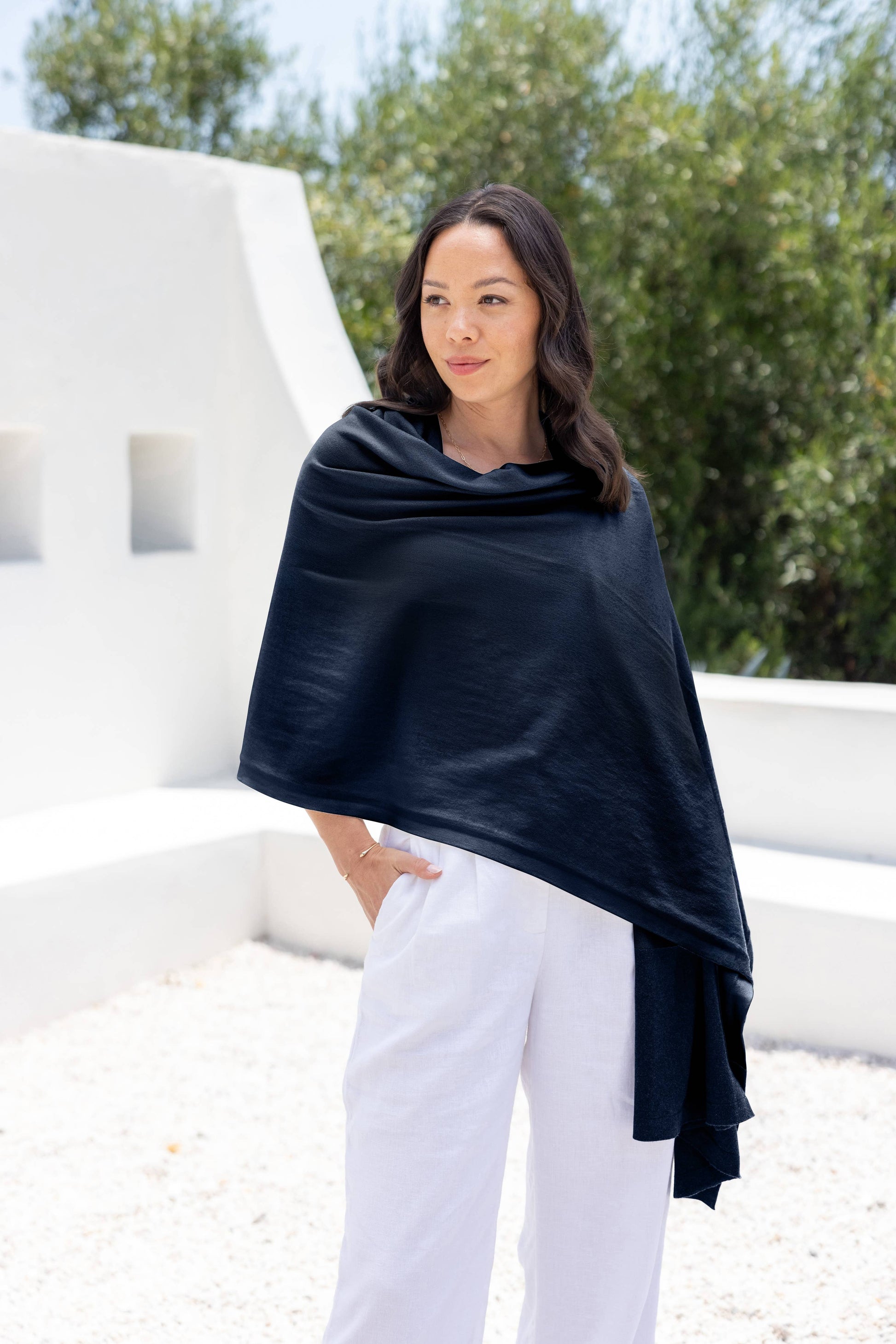 Dreamsoft Organic Cotton Travel Scarf — Oxford Blue