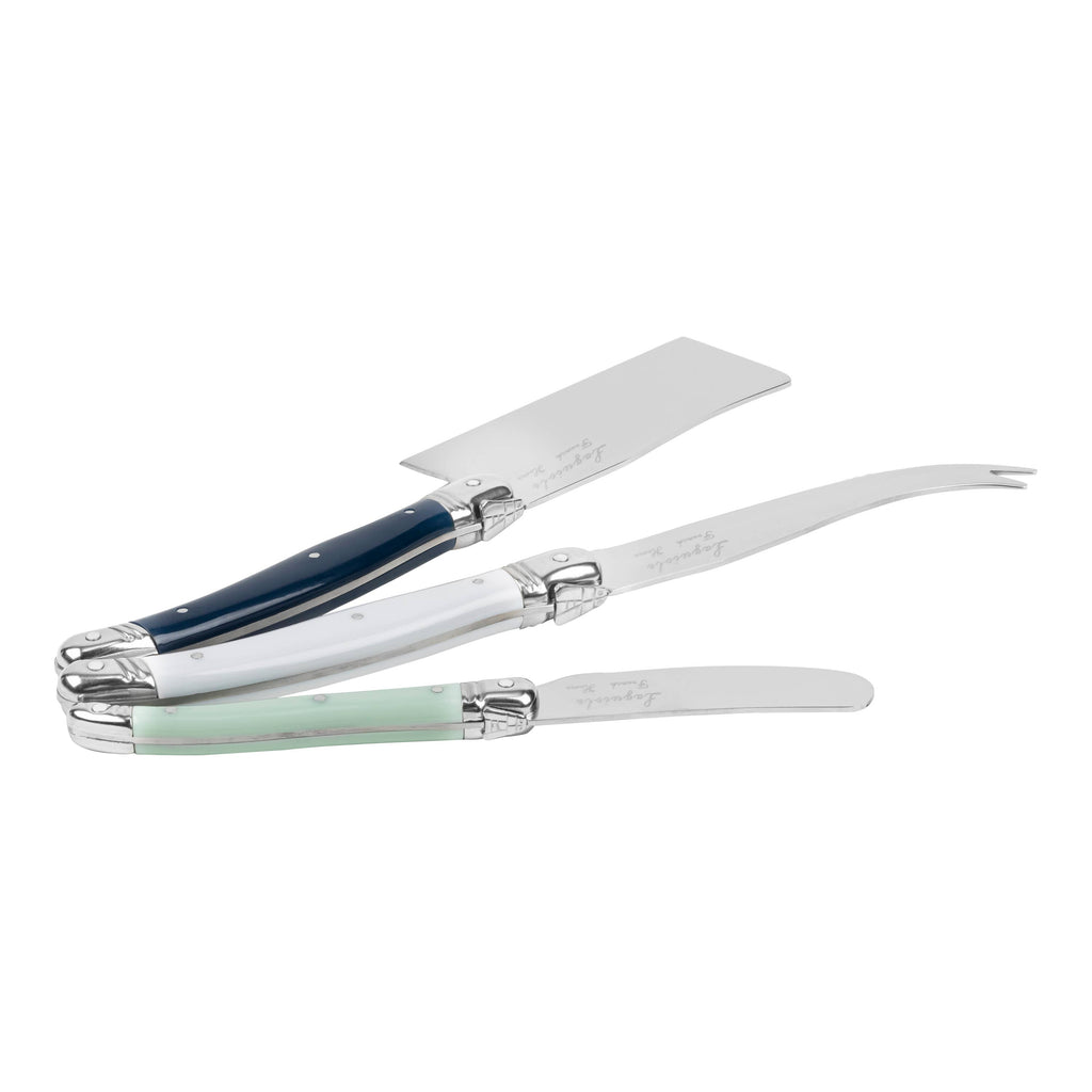 French Home Laguiole Set of 3 Cheese Knives - Sea Salt