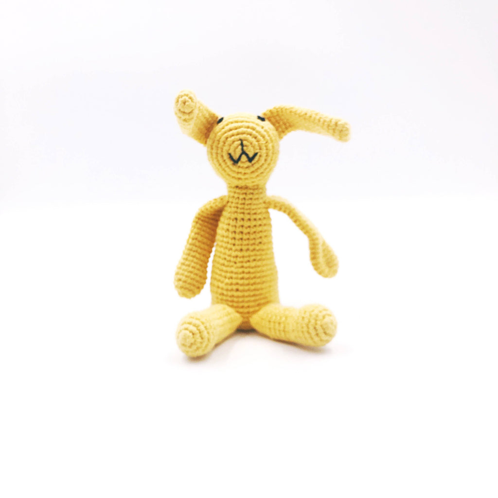 Organic Baby Rattle - yellow