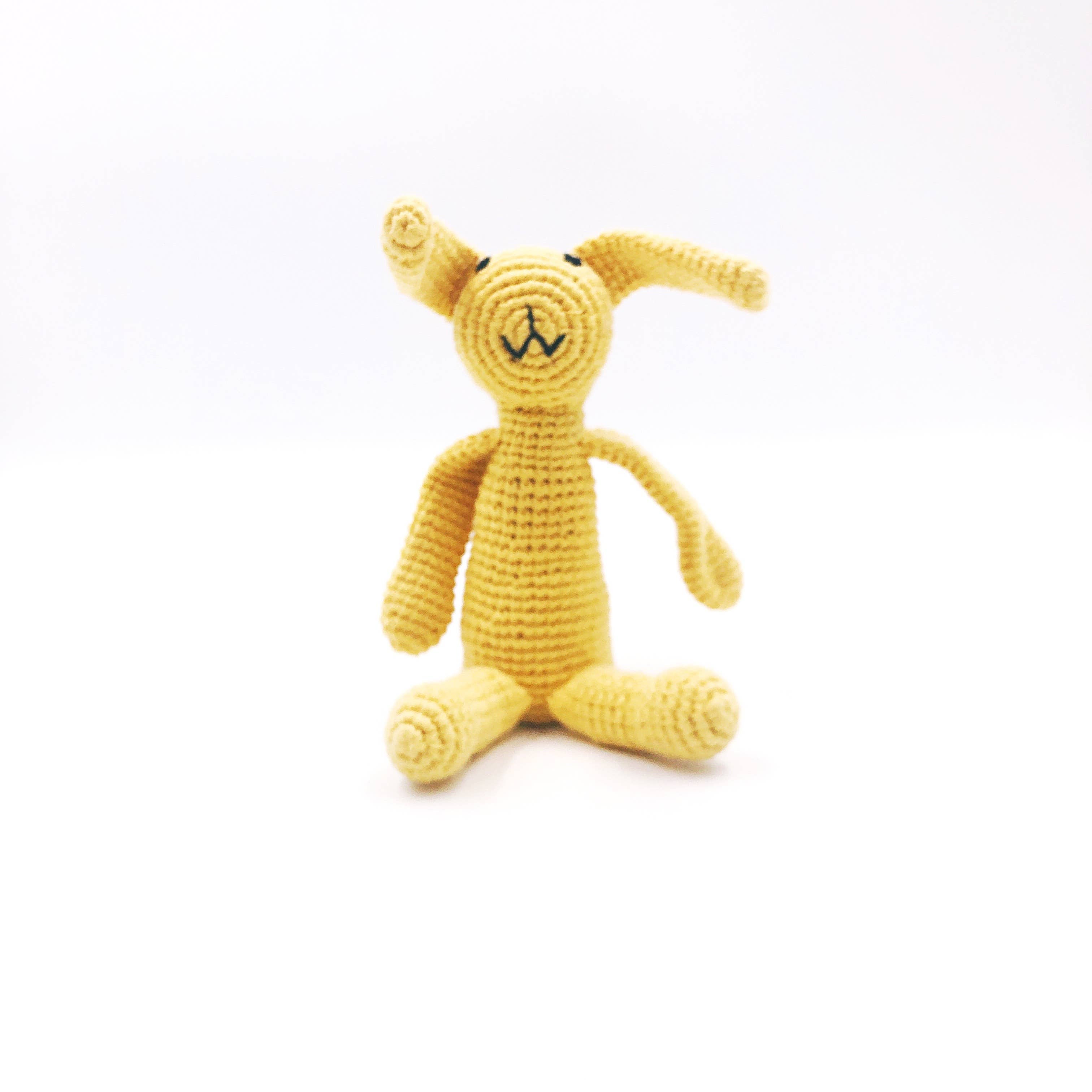 Organic Baby Rattle - yellow