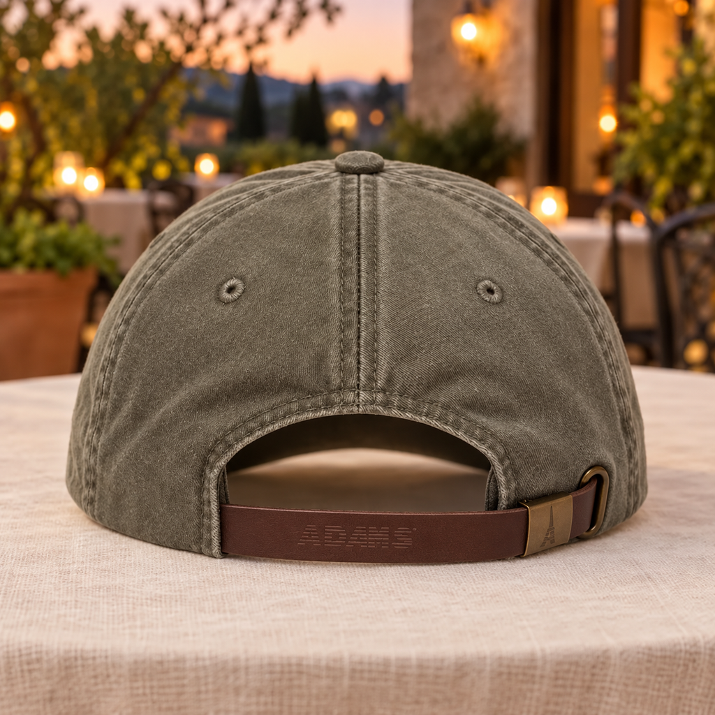 Martini Glass Embroidered Hat: Olive