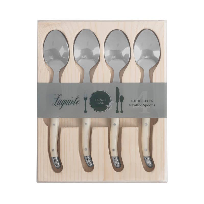 Laguiole Coffee Spoons, Set of 4, Faux Ivory