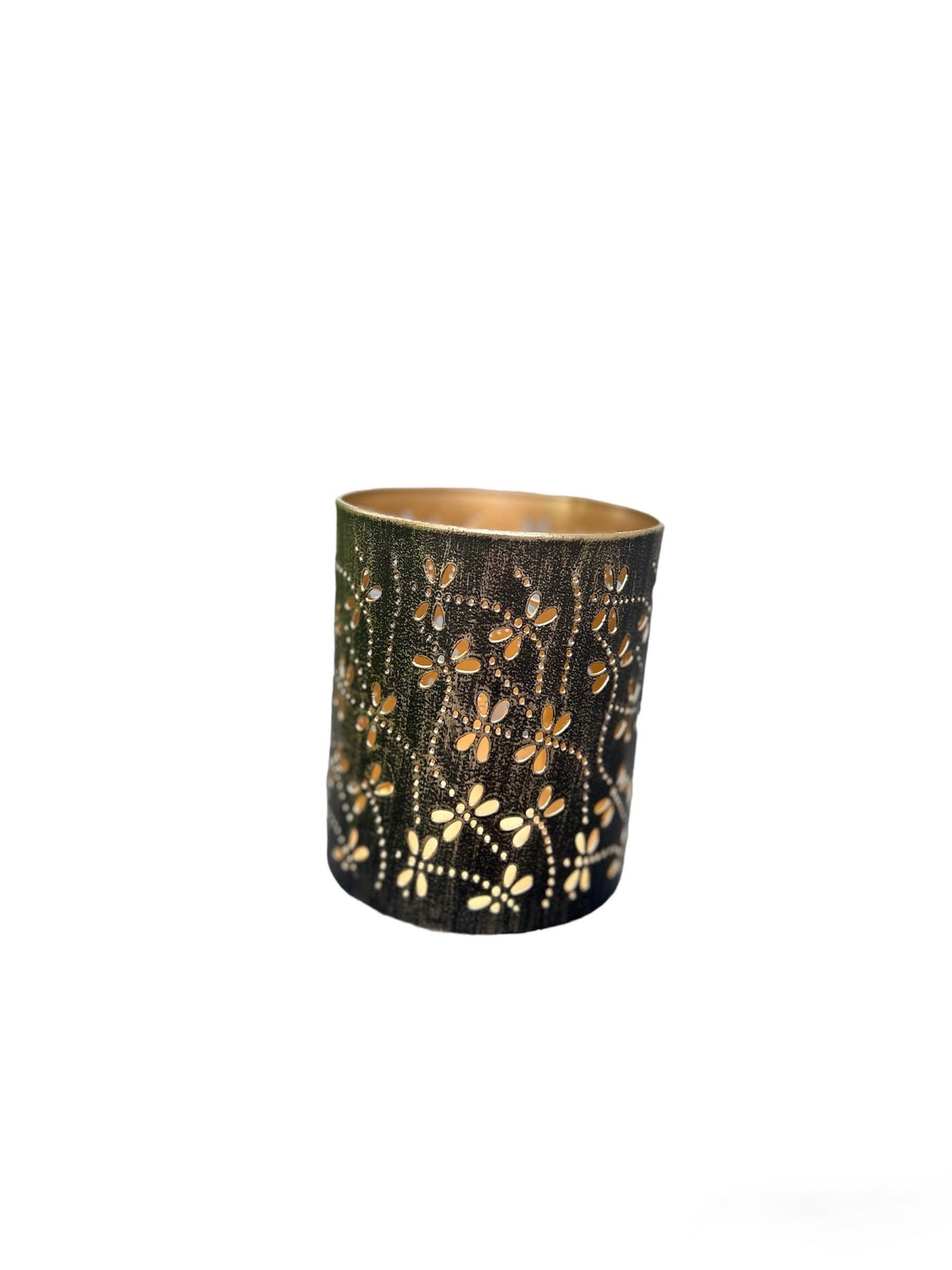Dragonfly Candle Lantern — Antique Iron
