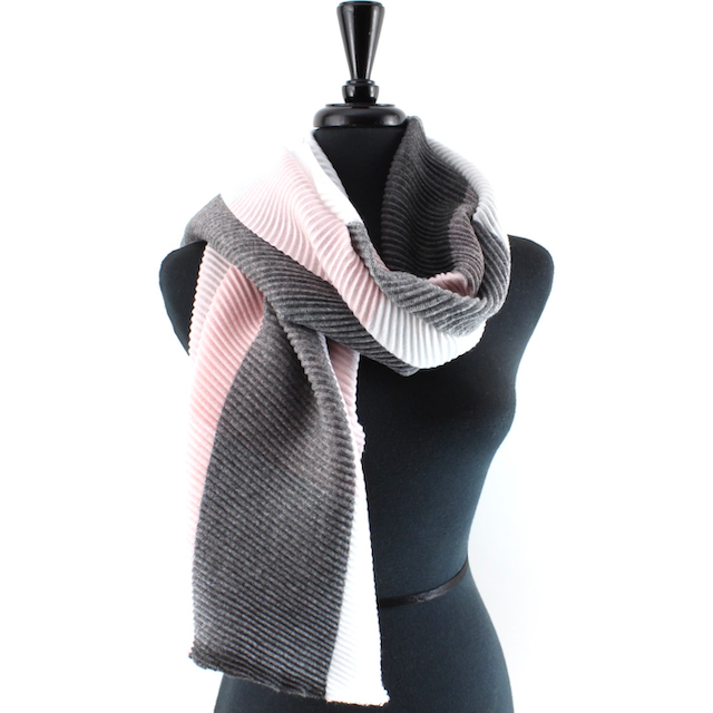 Blue/White/L Brown Merrymaking Pleated Scarf