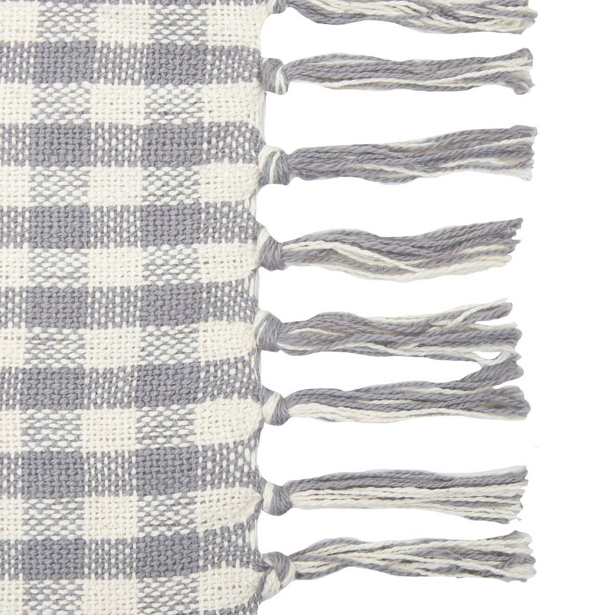 Gray & Natural Gingham Check Throw Blanket | 50" x 60"
