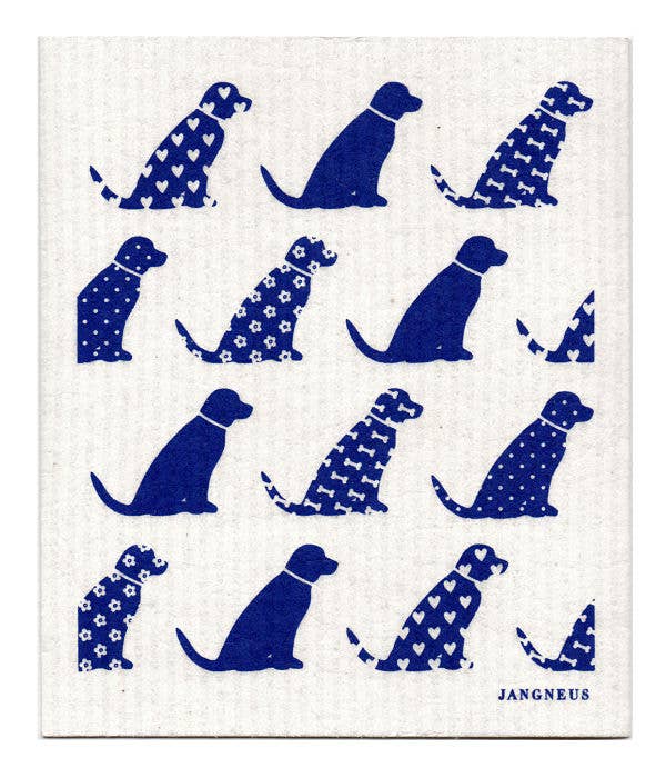 Swedish Dishcloth - Dogs - Blue: Blue