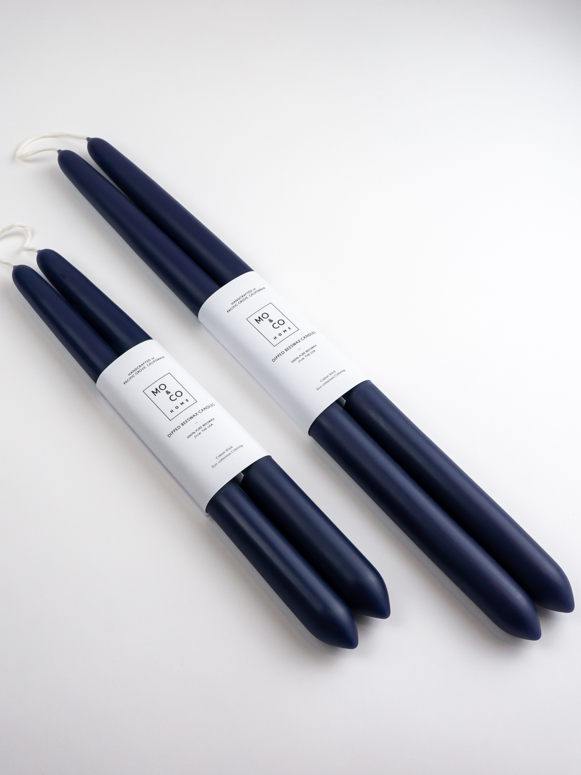 Midnight Blue | Dipped Beeswax Taper Candles – 14” | Pair