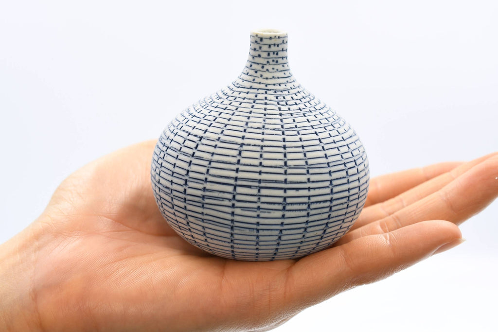 Blue Congo Tiny S-Handcrafted Porcelain Bud Vase