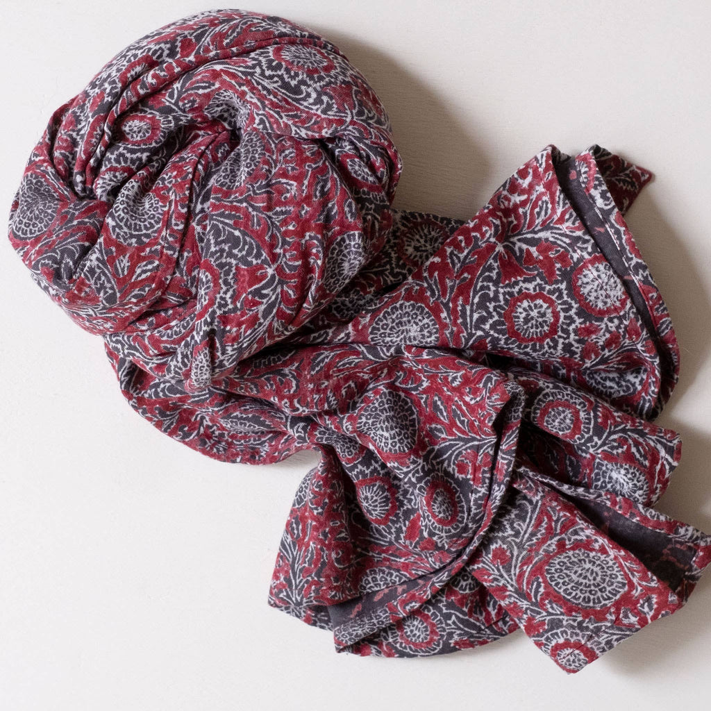 Banhi Wine Double Gauze Scarf