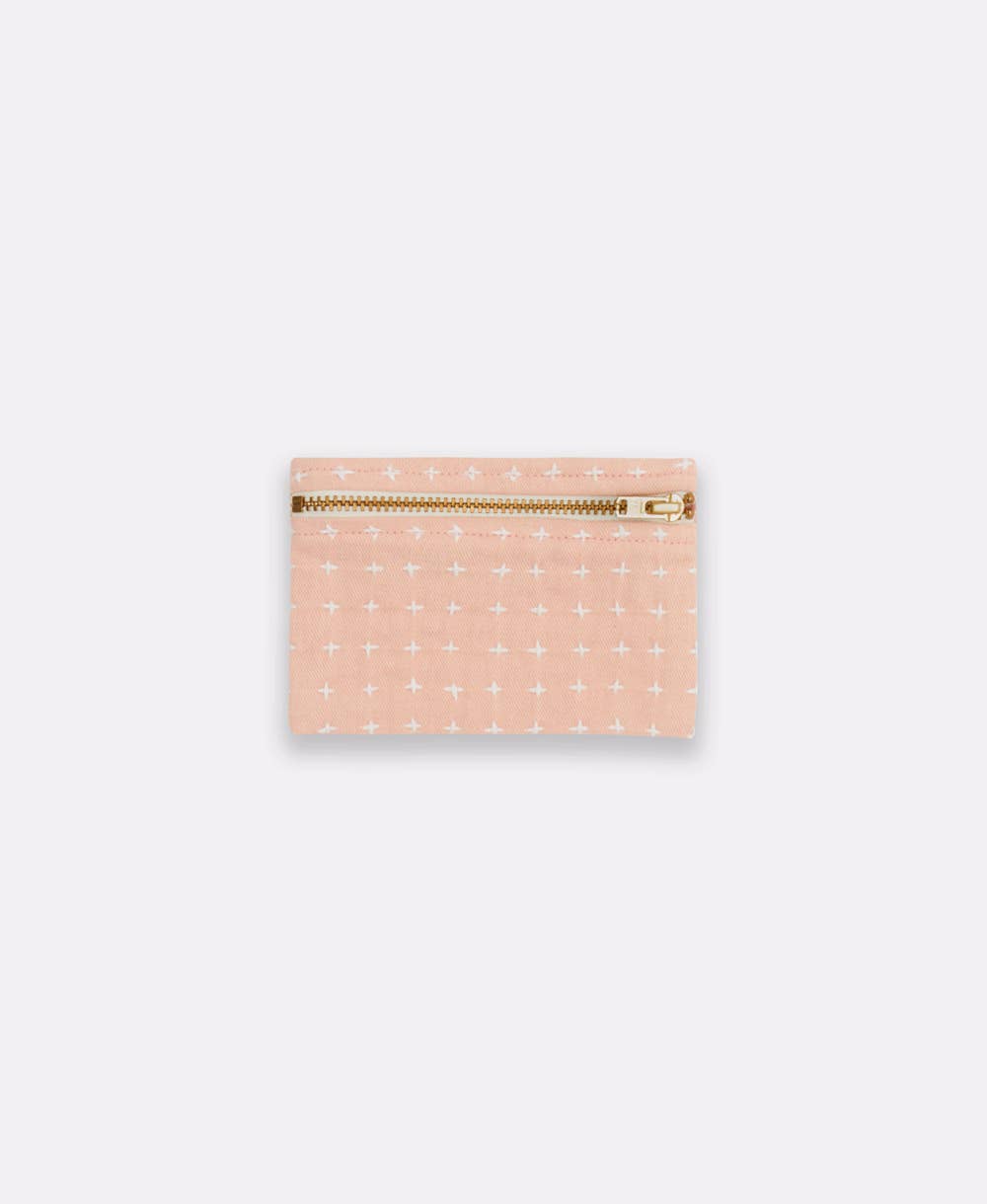 Rust Cross-Stitch Coin Purse