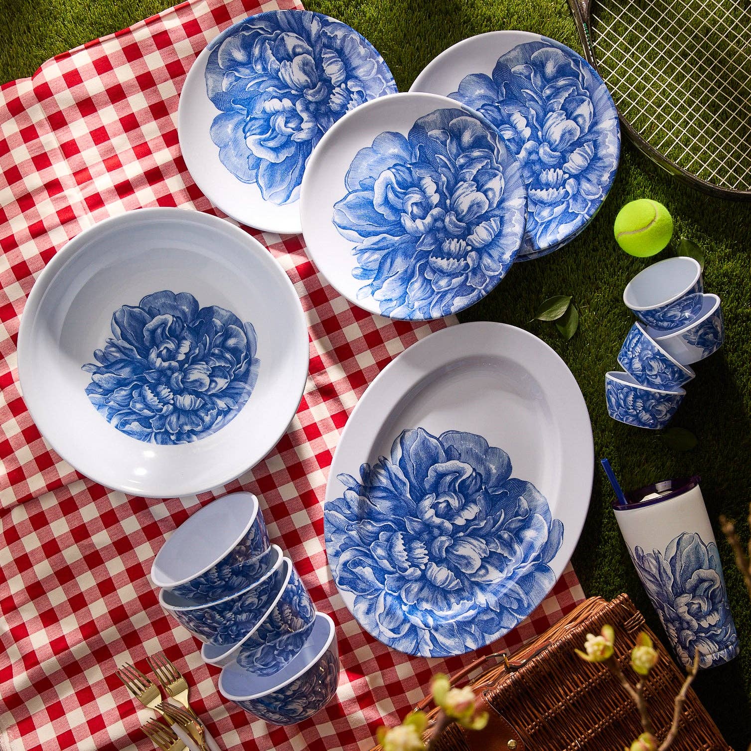 Peony Cereal Bowls, Set of 4